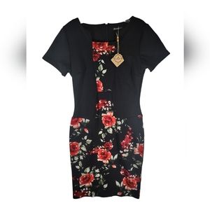 Mmondschein mini black floral pattern dress Size M